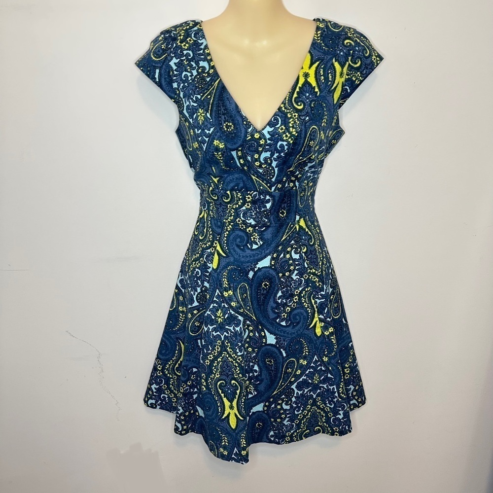 Plenty Dresses by Tracy Reese Paisley Capsleeve Fit & Flare size 2